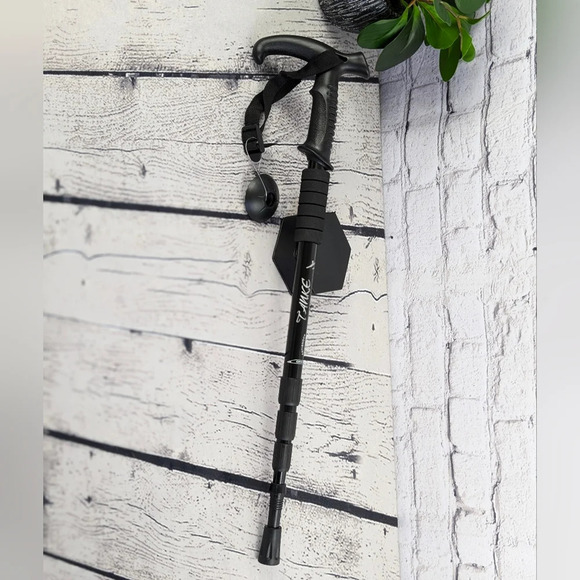 Adjustable length shock absorbing black aluminum cane, walking stick, travel - Picture 1 of 9